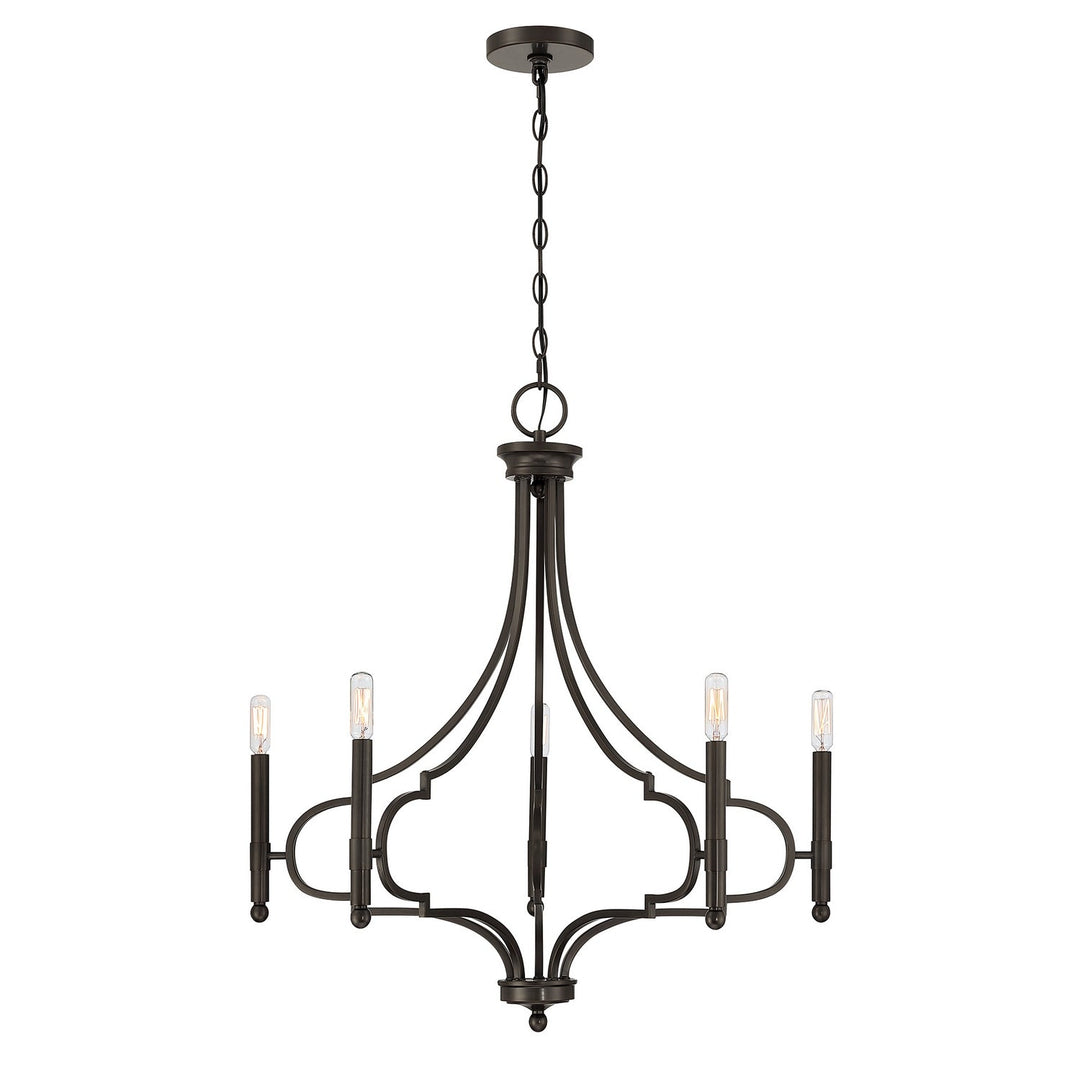 Woodlawn Five Light Chandelier in Mediterranean Bronze Savoy House