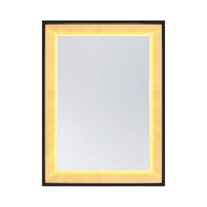 Corvalis LED Mirror in Sand Black and Gold Leaf Savoy House