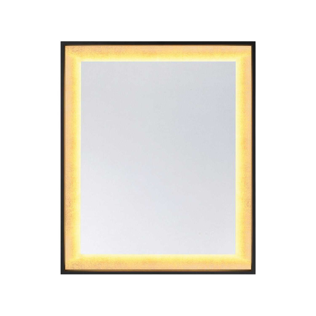 Corvalis LED Mirror in Sand Black and Gold Leaf Savoy House