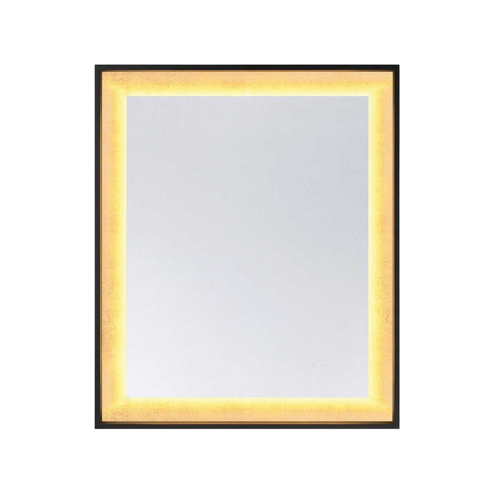 Corvalis LED Mirror in Sand Black and Gold Leaf Savoy House
