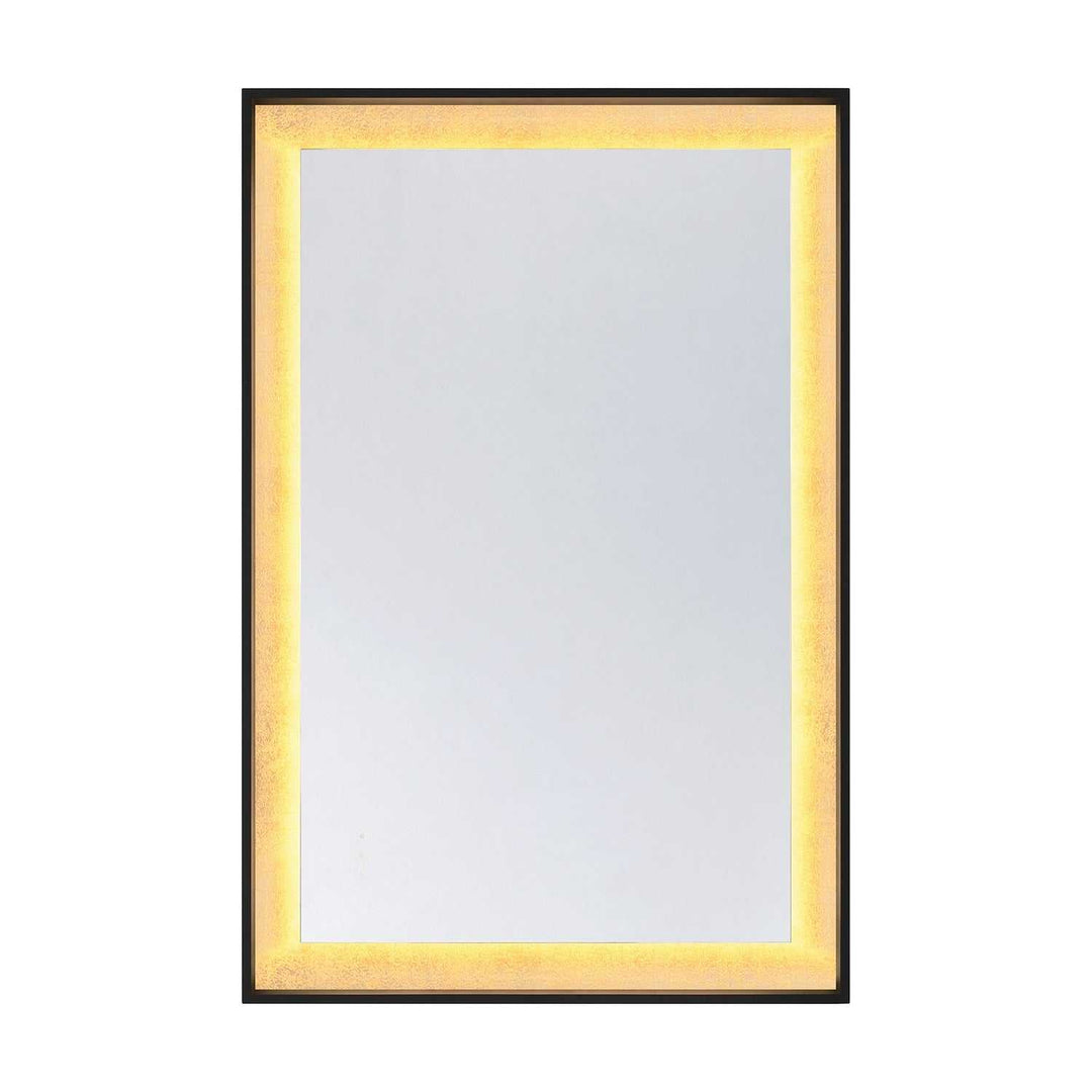 Corvalis LED Mirror in Sand Black and Gold Leaf Savoy House