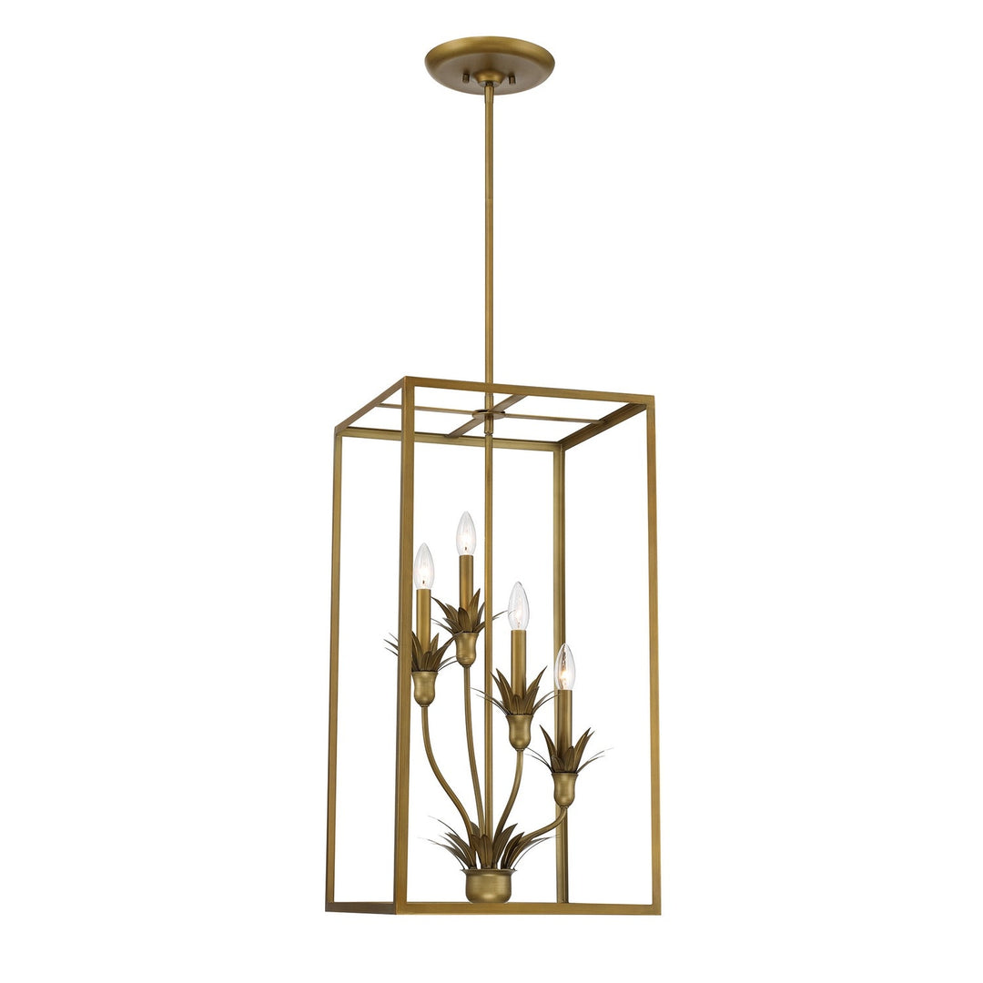 Strathmore Four Light Pendant in Antique Patina Savoy House