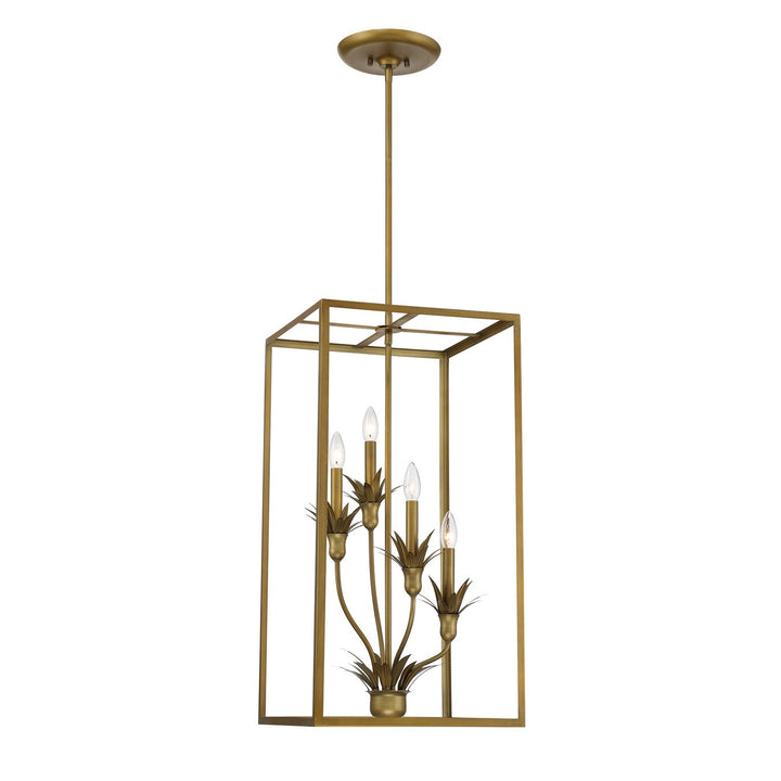 Strathmore Four Light Pendant in Antique Patina Savoy House