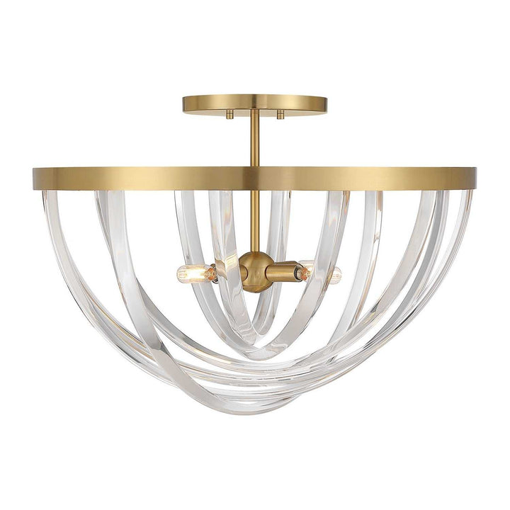 Jennings Four Light Semi-Flush Mount in Warm Brass Savoy House