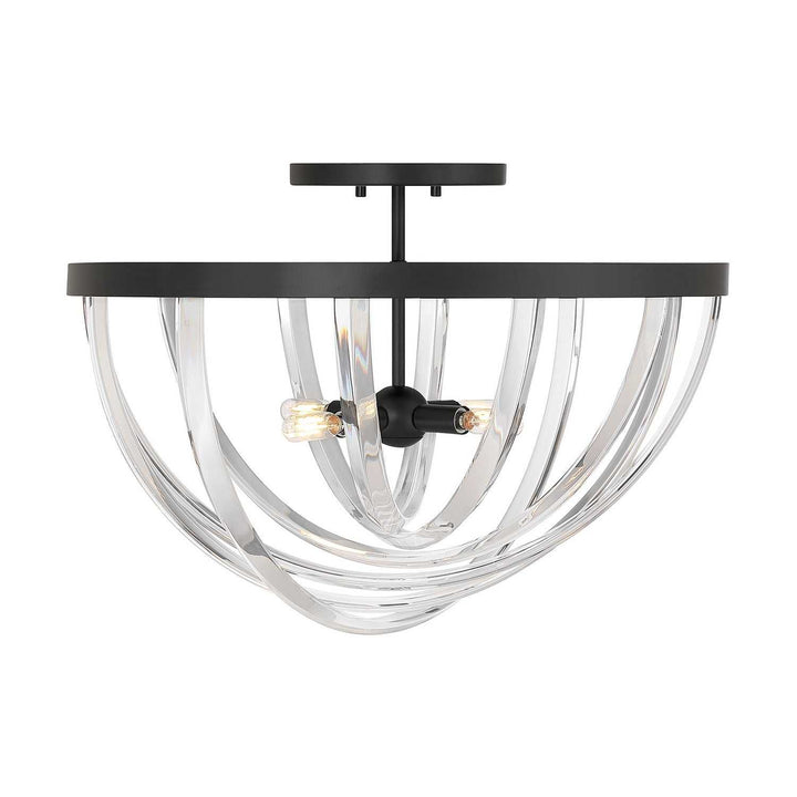 Jennings Four Light Semi-Flush Mount in Matte Black Savoy House