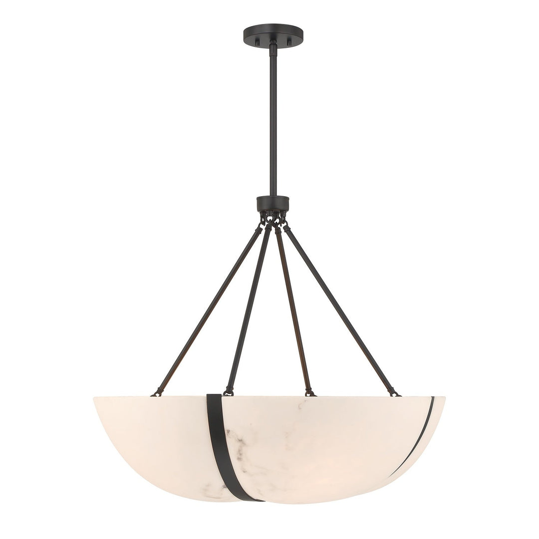 Chalfont Four Light Pendant in Matte Black Savoy House