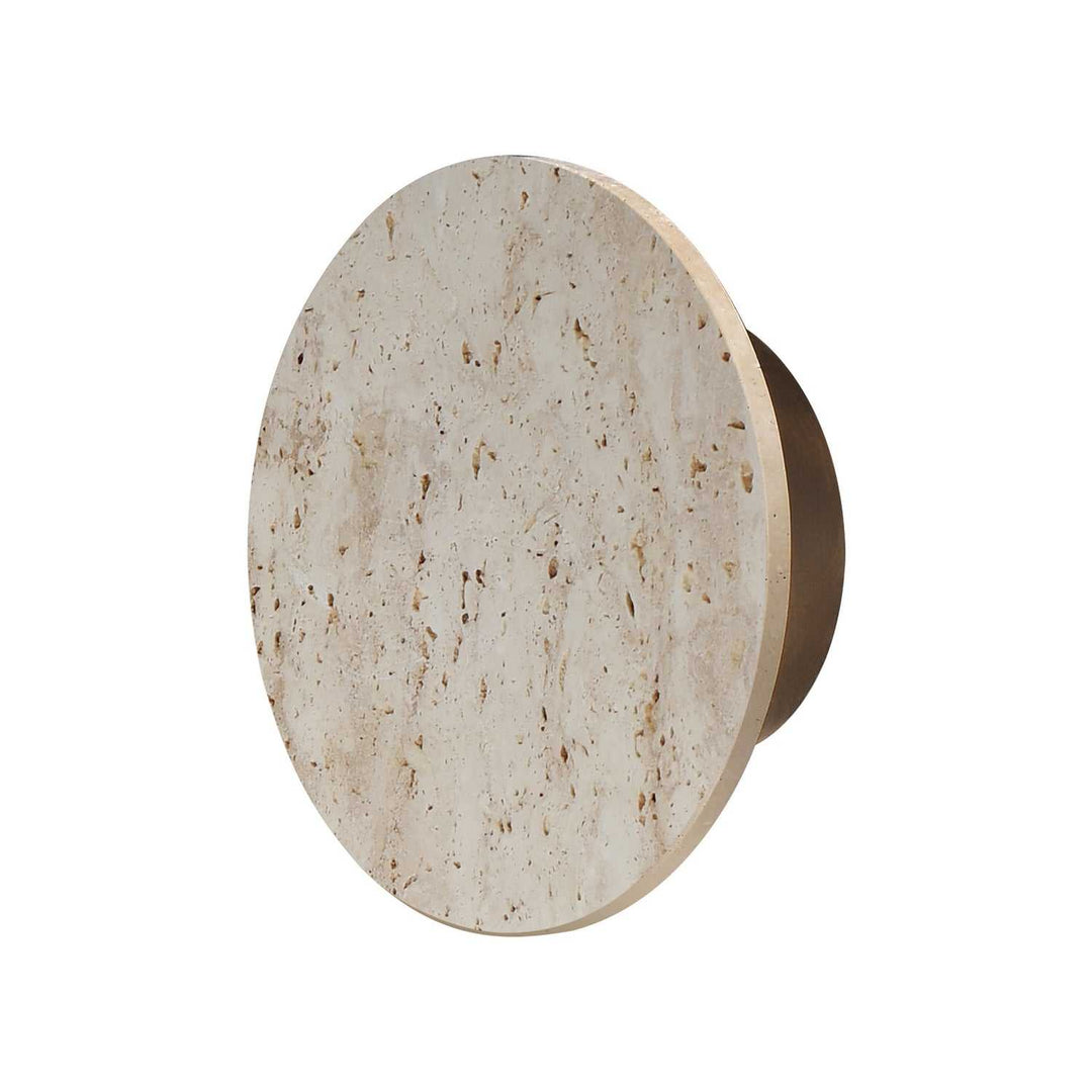 ET2 - E14352-TVANB - LED Wall Sconce - Discus - Travertine / Antique Bronze