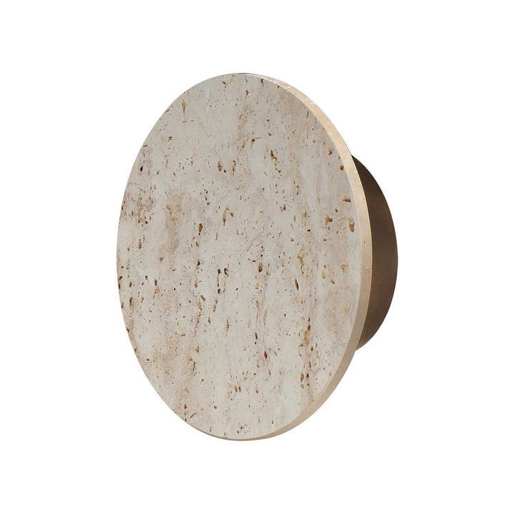 ET2 - E14352-TVANB - LED Wall Sconce - Discus - Travertine / Antique Bronze