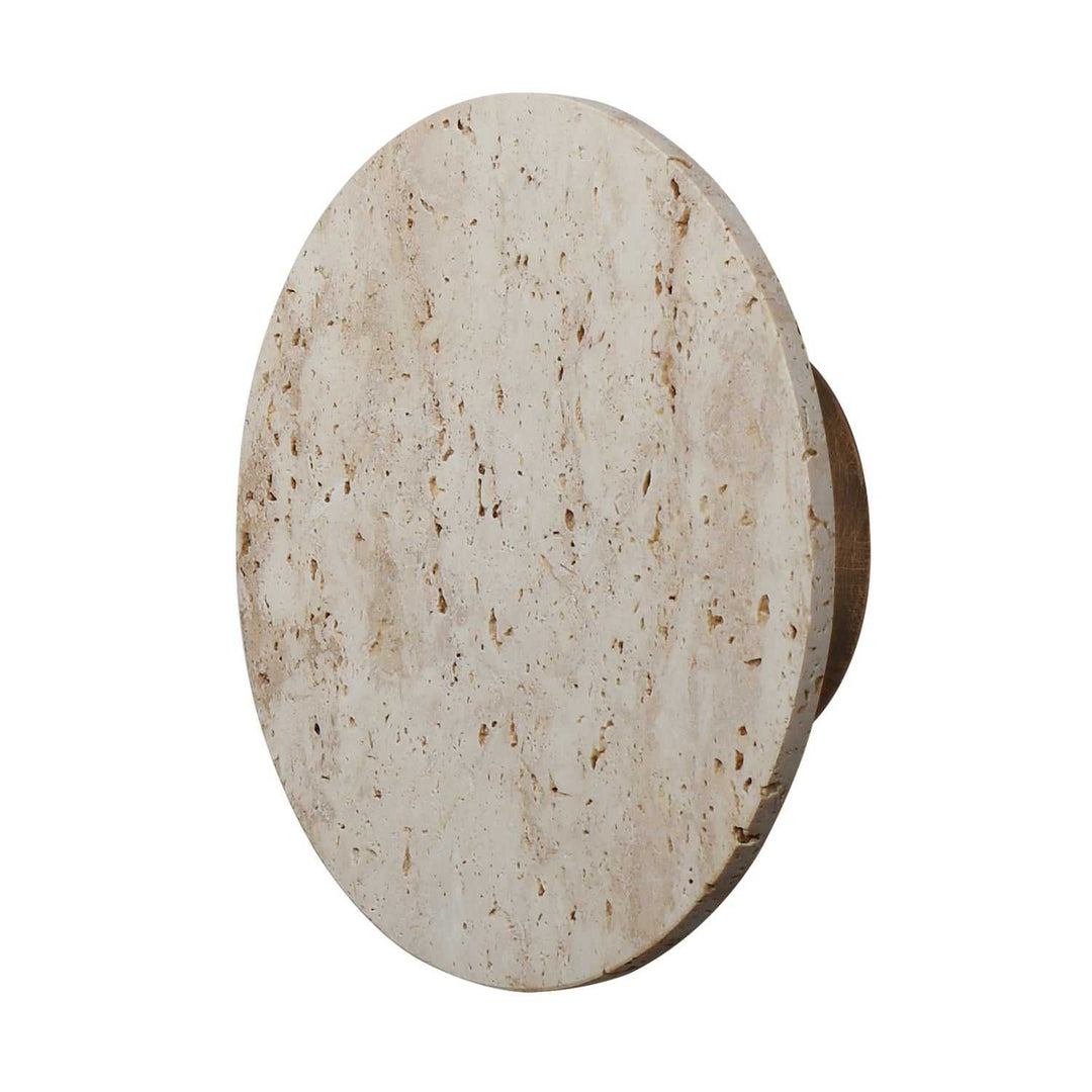 ET2 - E14353-TVANB - LED Wall Sconce - Discus - Travertine / Antique Bronze