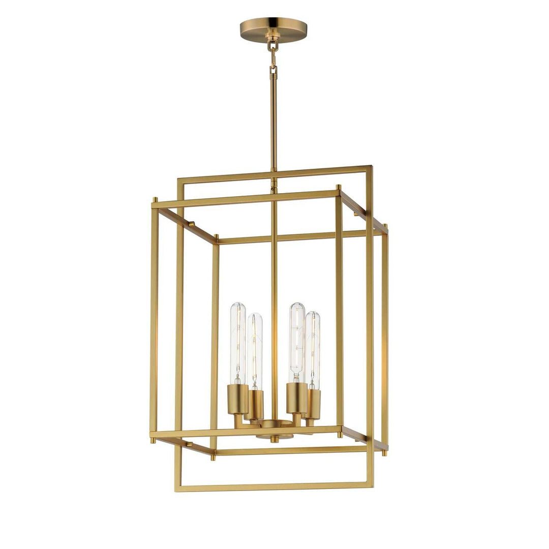Maxim - 10412NAB - Four Light Pendant - Gridline - Natural Aged Brass