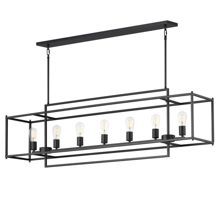 Maxim - 10417BK - Seven Light Linear Pendant - Gridline - Black
