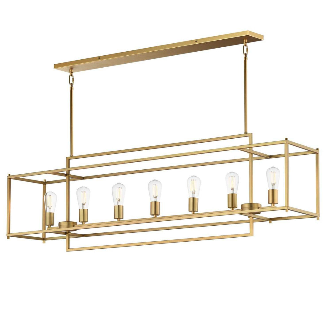 Maxim - 10417NAB - Seven Light Linear Pendant - Gridline - Natural Aged Brass