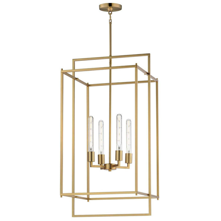 Maxim - 10413NAB - Four Light Pendant - Gridline - Natural Aged Brass