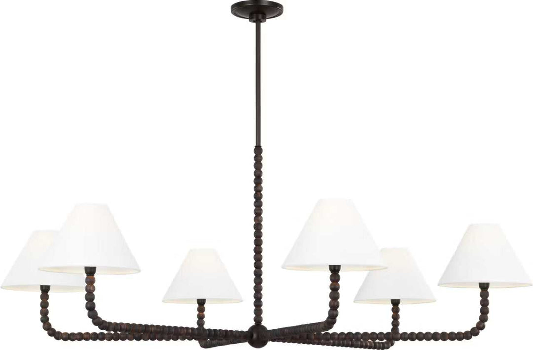 Fiona Six Light Chandelier in Aged Iron Visual Comfort Studio Canada