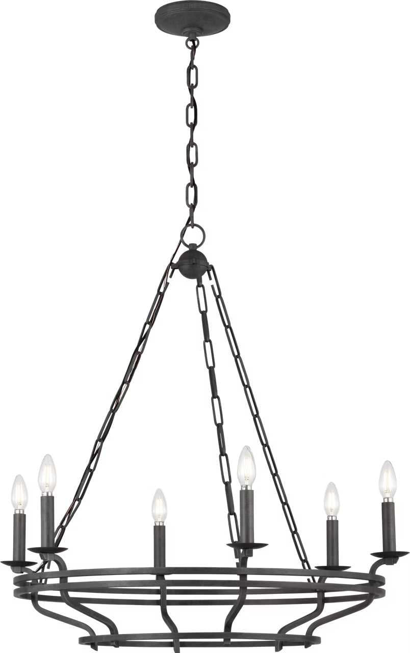 Brighton Six Light Chandelier in Italian Rust Visual Comfort Studio Canada