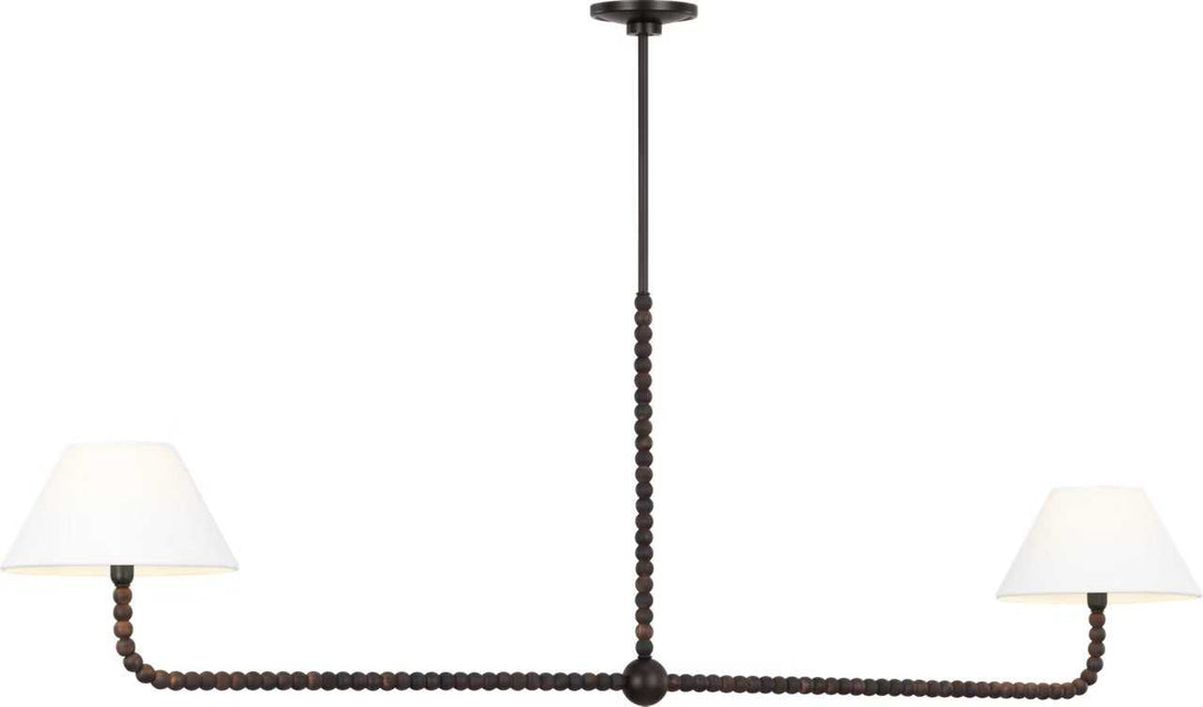 Fiona Two Light Linear Chandelier in Aged Iron Visual Comfort Studio Canada