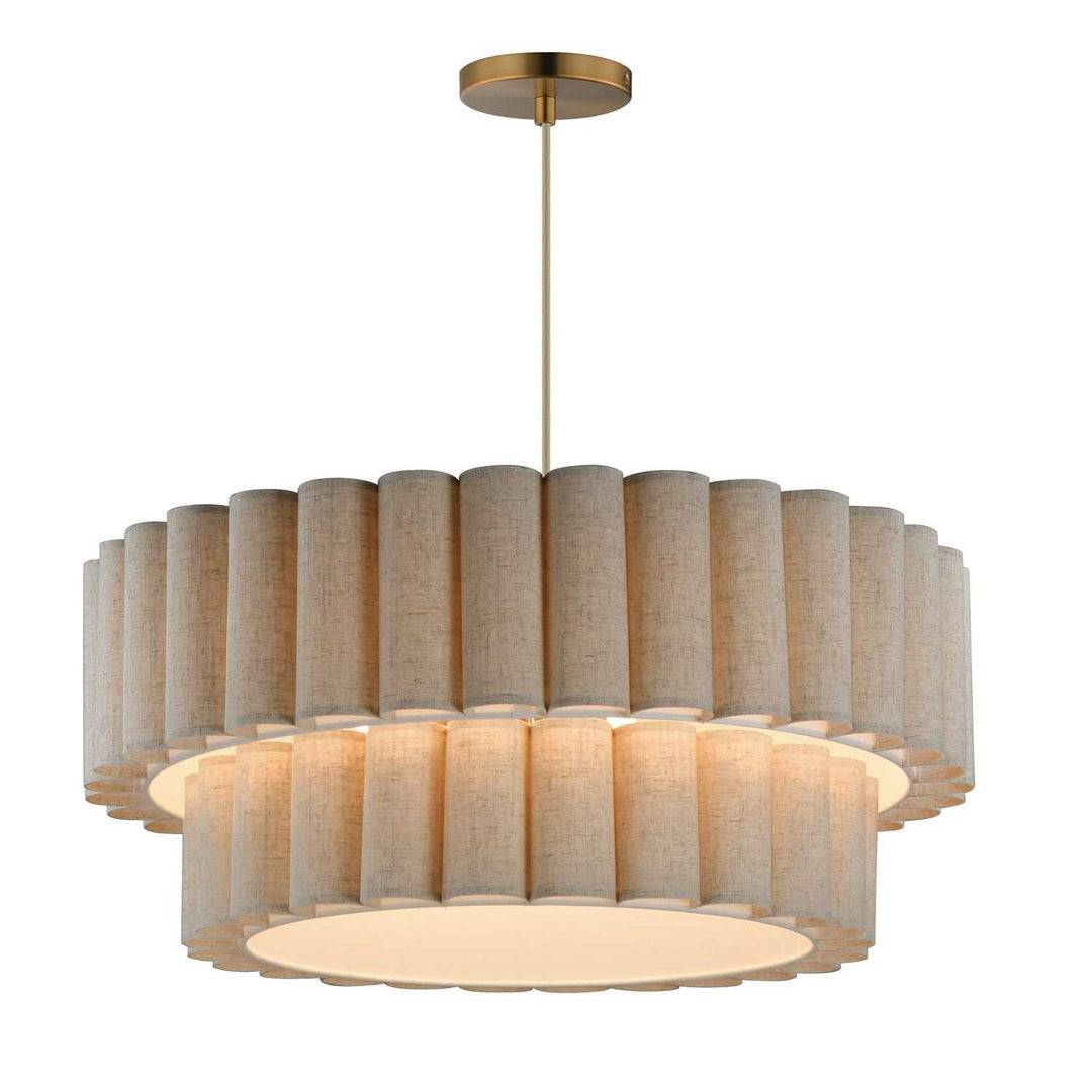 Maxim - 12846OFNAB - Five Light Pendant - Penelope - Natural Aged Brass