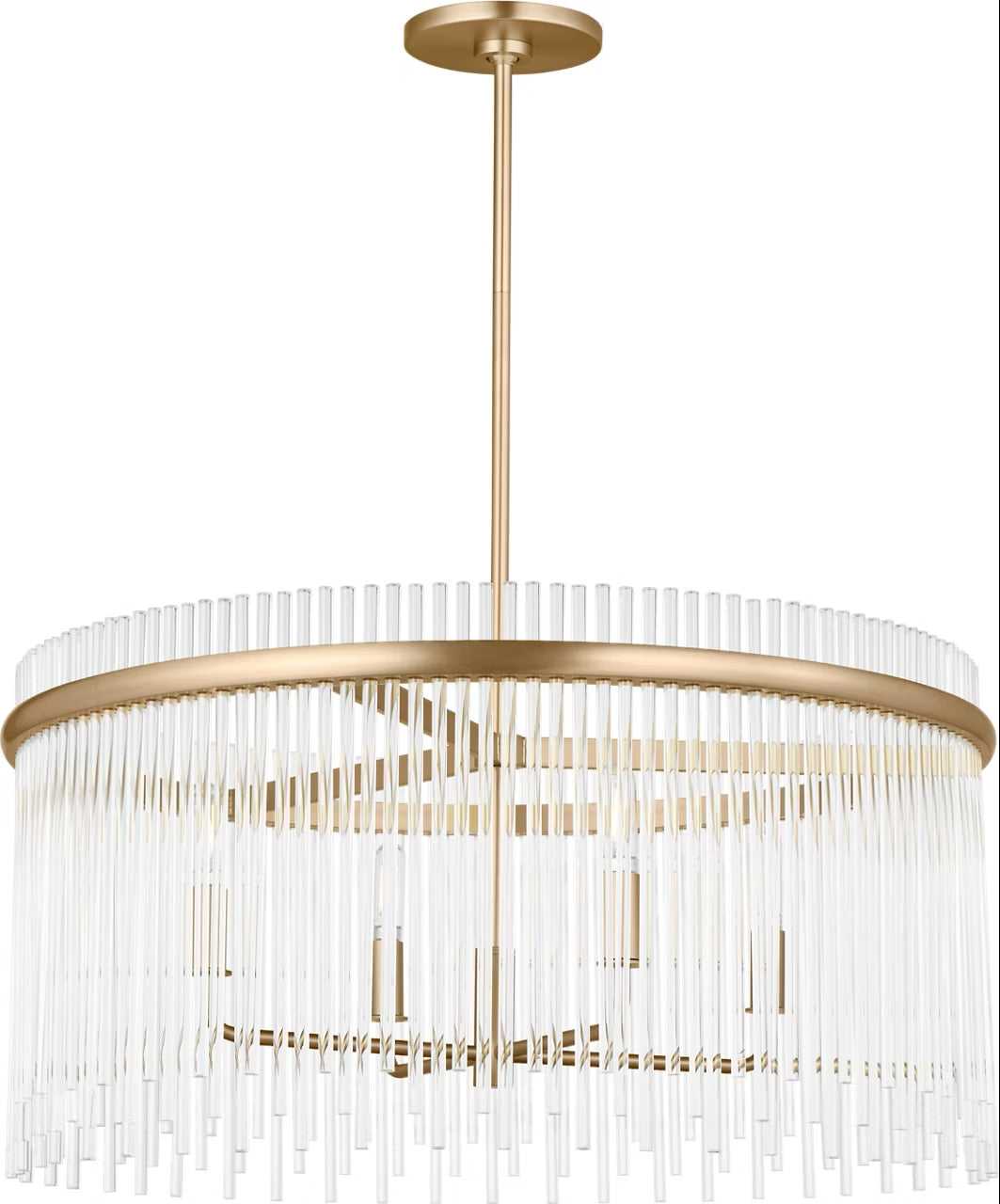 Finley Four Light Chandelier in Satin Brass Visual Comfort Studio Canada
