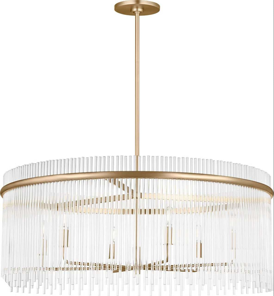 Finley Six Light Chandelier in Satin Brass Visual Comfort Studio Canada