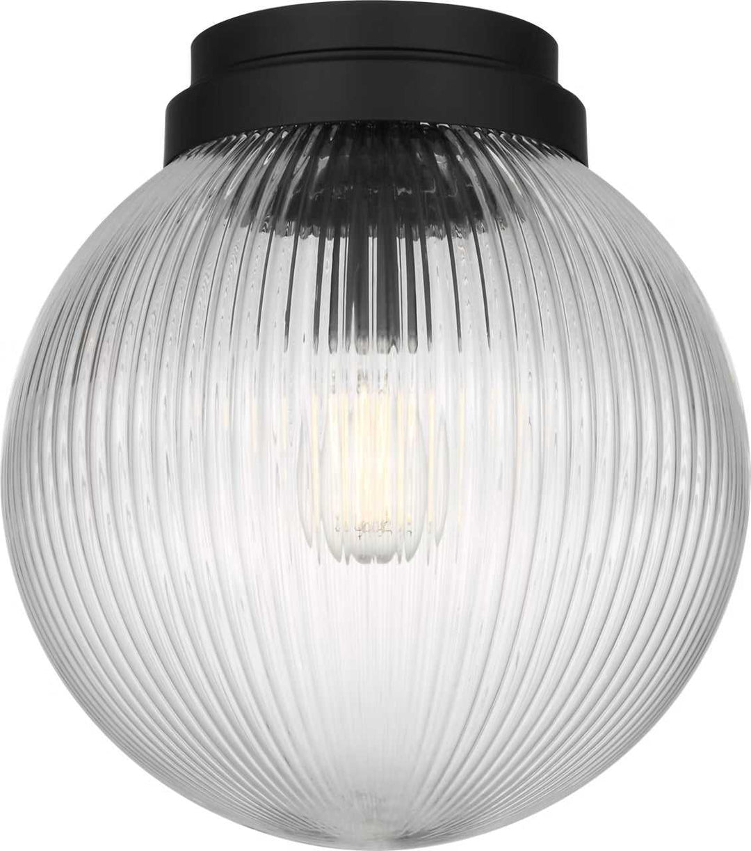 Preston One Light Flush Mount in Midnight Black Visual Comfort Studio Canada