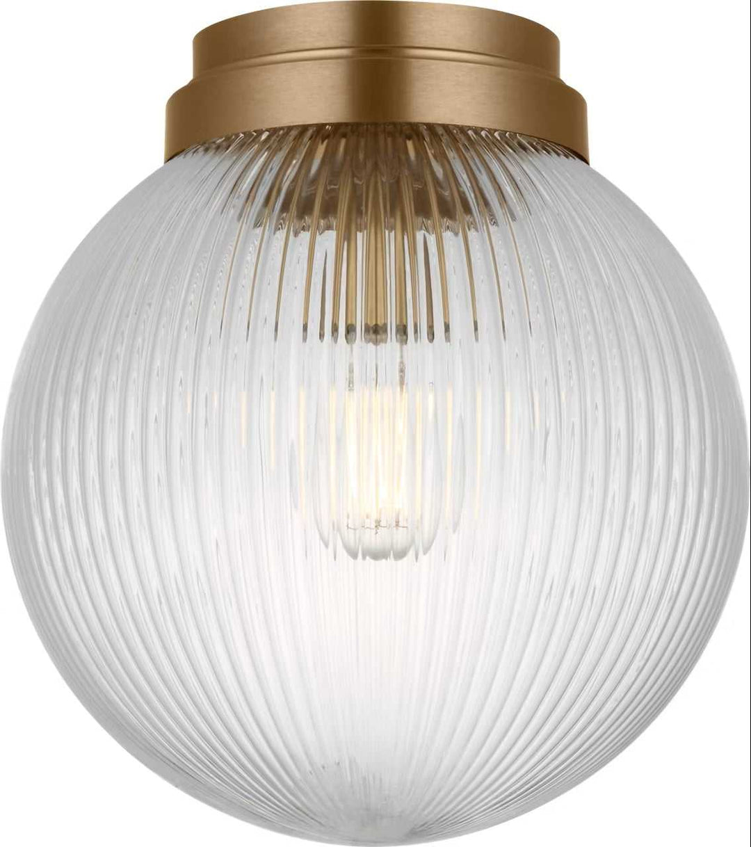 Preston One Light Flush Mount in Satin Brass Visual Comfort Studio Canada