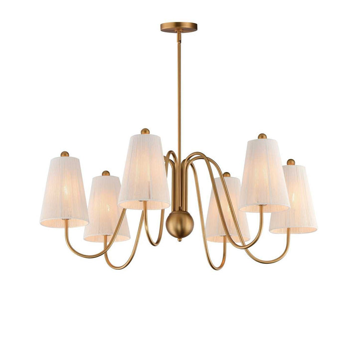 Maxim - 12865NAB - Six Light Chandelier - Valette - Natural Aged Brass
