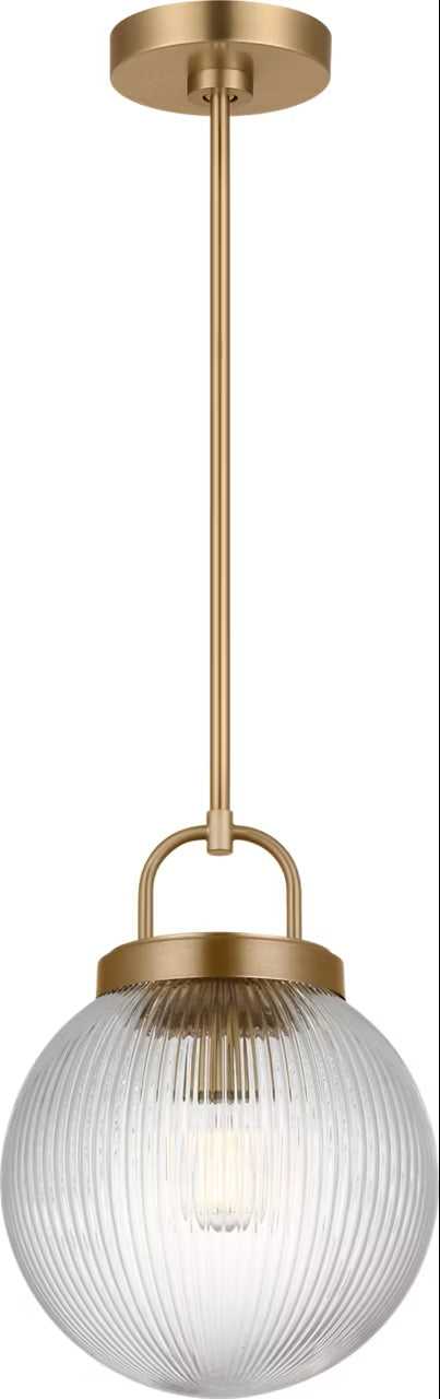 Preston One Light Pendant in Satin Brass Visual Comfort Studio Canada