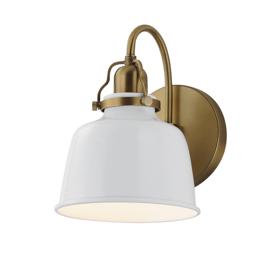 Hollis One Light Wall Sconce in Natural Aged Brass Maxim