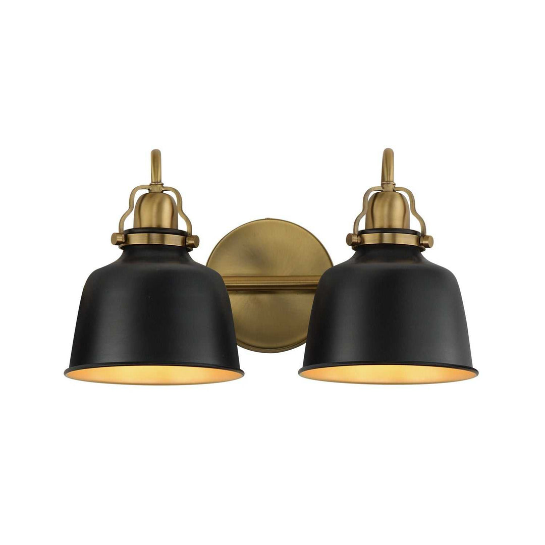 Hollis Two Light Wall Sconce in Natural Aged Brass Maxim