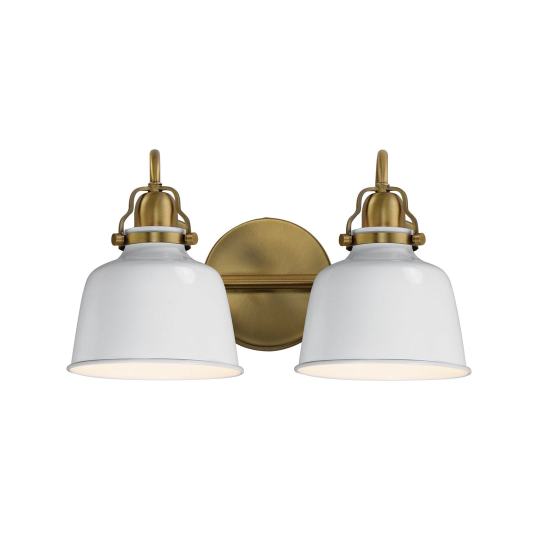 Hollis Two Light Wall Sconce in Natural Aged Brass Maxim