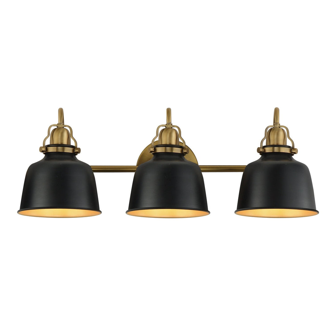 Hollis Three Light Wall Sconce in Natural Aged Brass Maxim