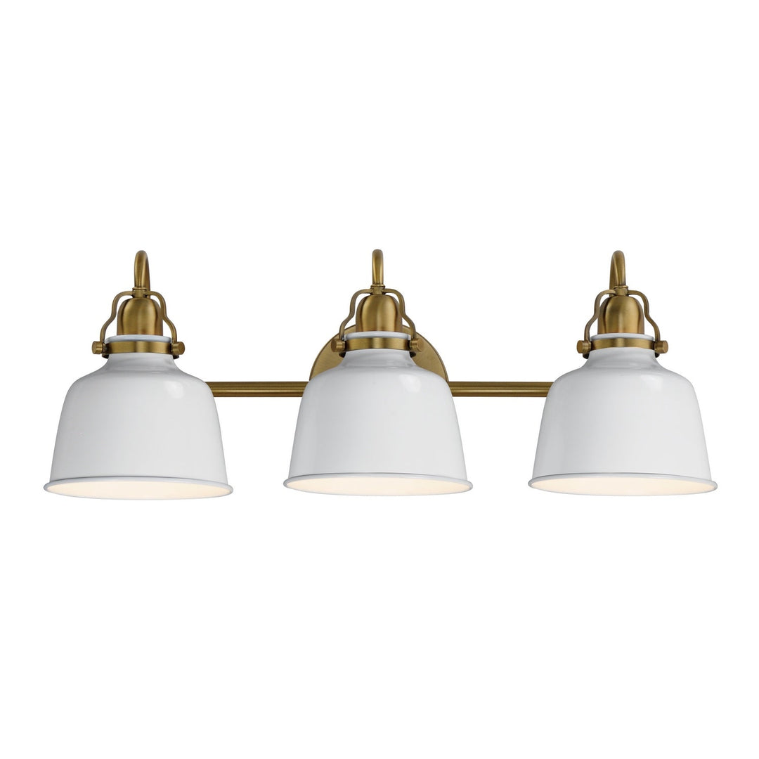 Hollis Three Light Wall Sconce in Natural Aged Brass Maxim
