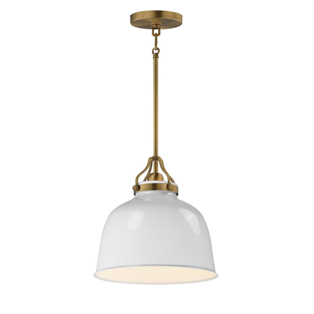 Hollis One Light Pendant in Natural Aged Brass Maxim