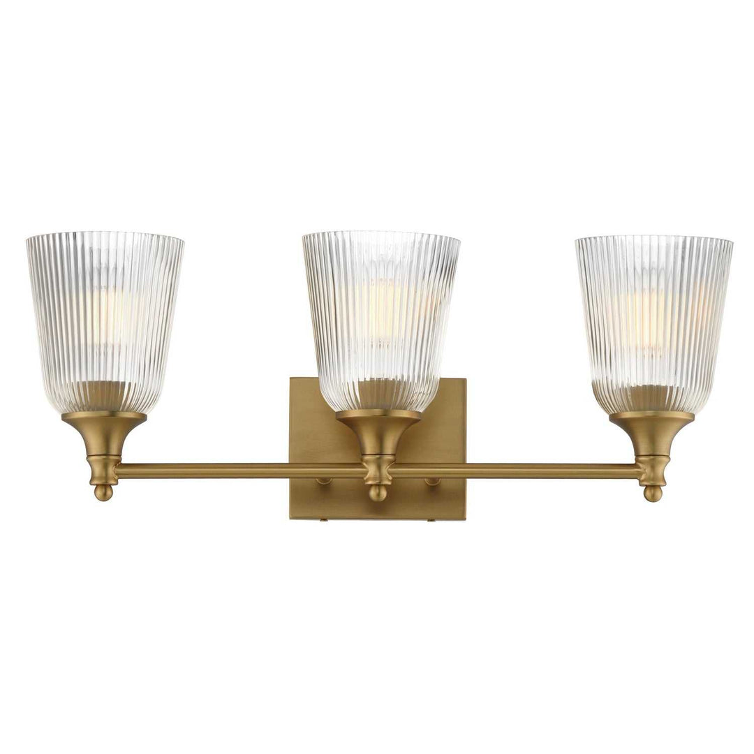 Julip Three Light Bath Vanity in Natural Aged Brass Maxim