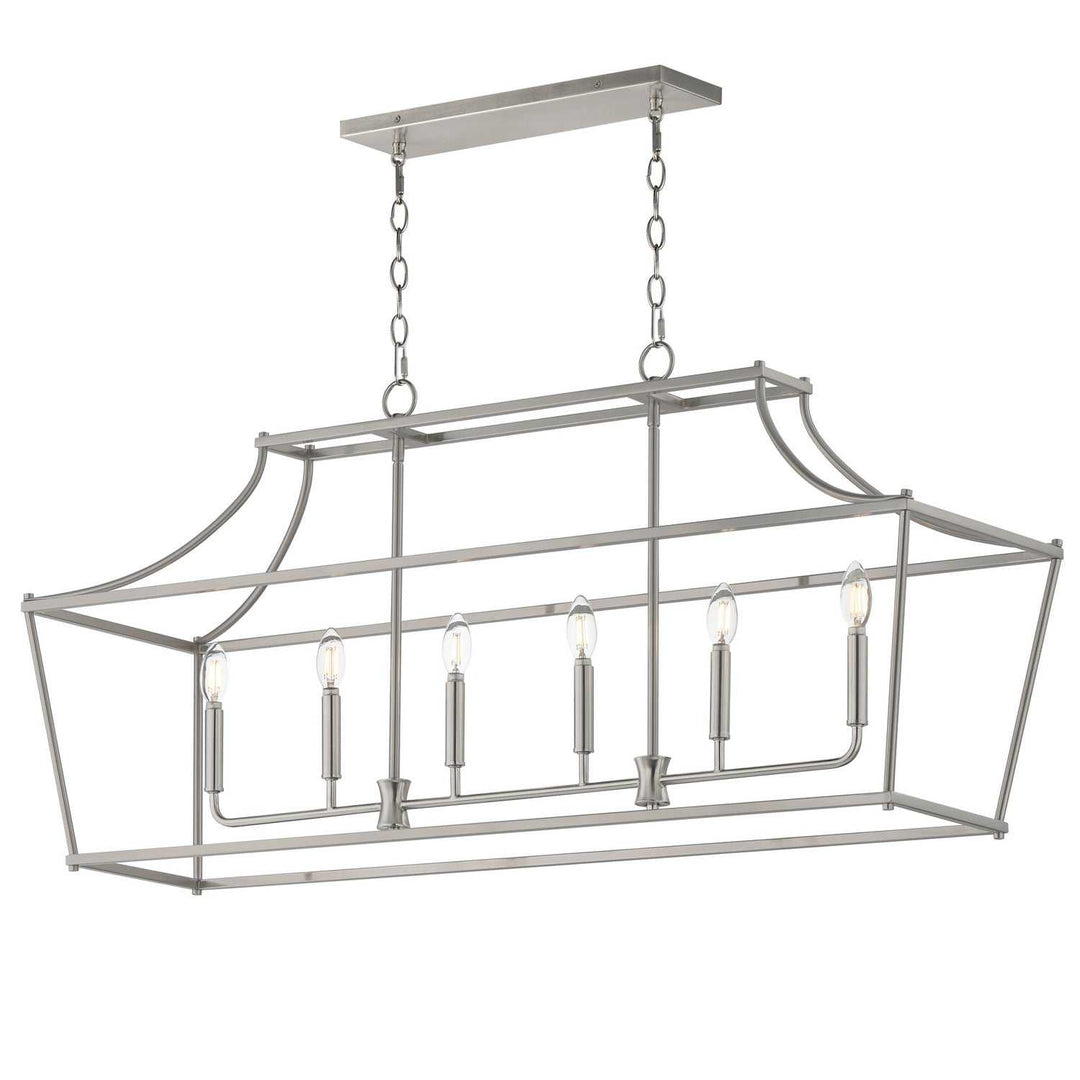 Clifton Six Light Linear Pendant in Satin Nickel Maxim