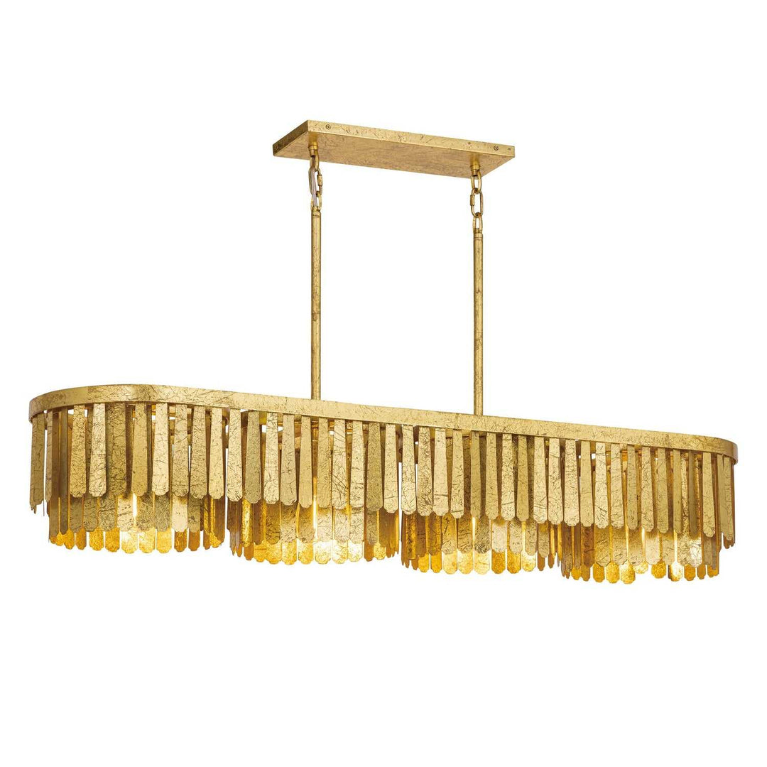 Regalia Four Light Linear Chandelier in Gold Leaf Maxim