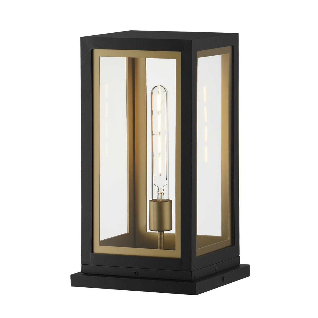 Neoclass One Light Deck Lantern in Black / Gold Maxim