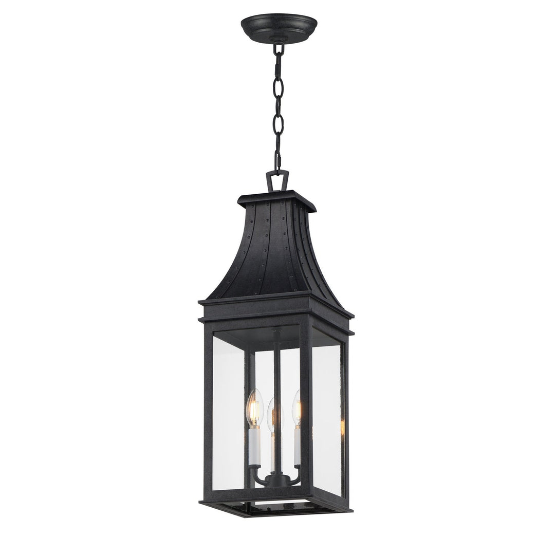 Bramwell VX Three Light Outdoor Pendant in Black Patina Maxim
