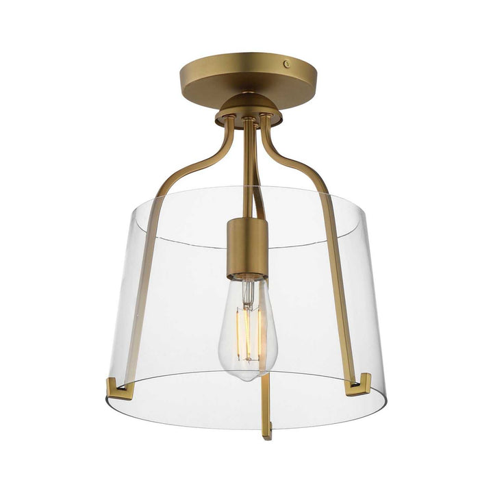 Bellmore One Light Semi-Flush Mount in Natural Aged Brass Maxim