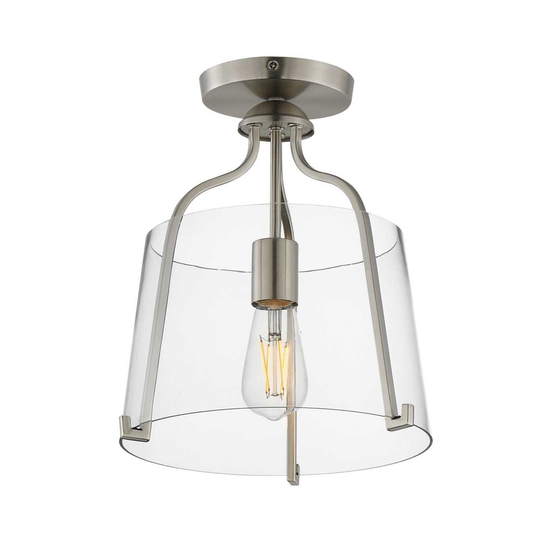Bellmore One Light Semi-Flush Mount in Satin Nickel Maxim
