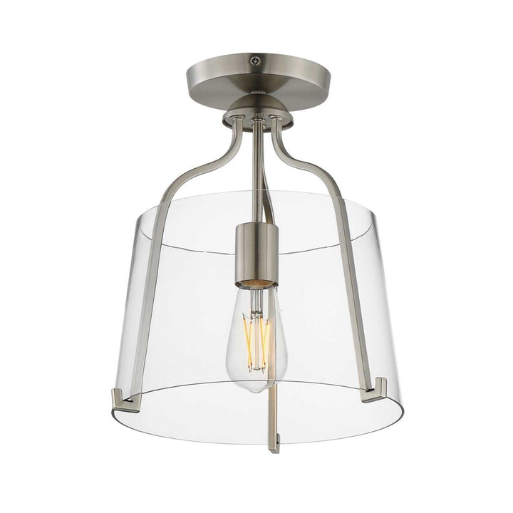 Bellmore One Light Semi-Flush Mount in Satin Nickel Maxim