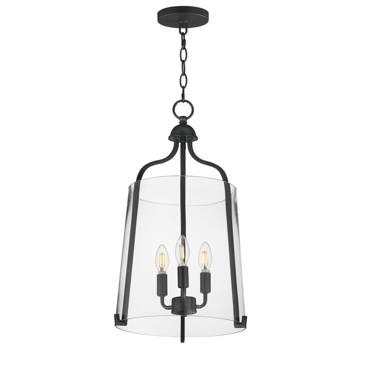 Bellmore Three Light Foyer Pendant in Black Maxim