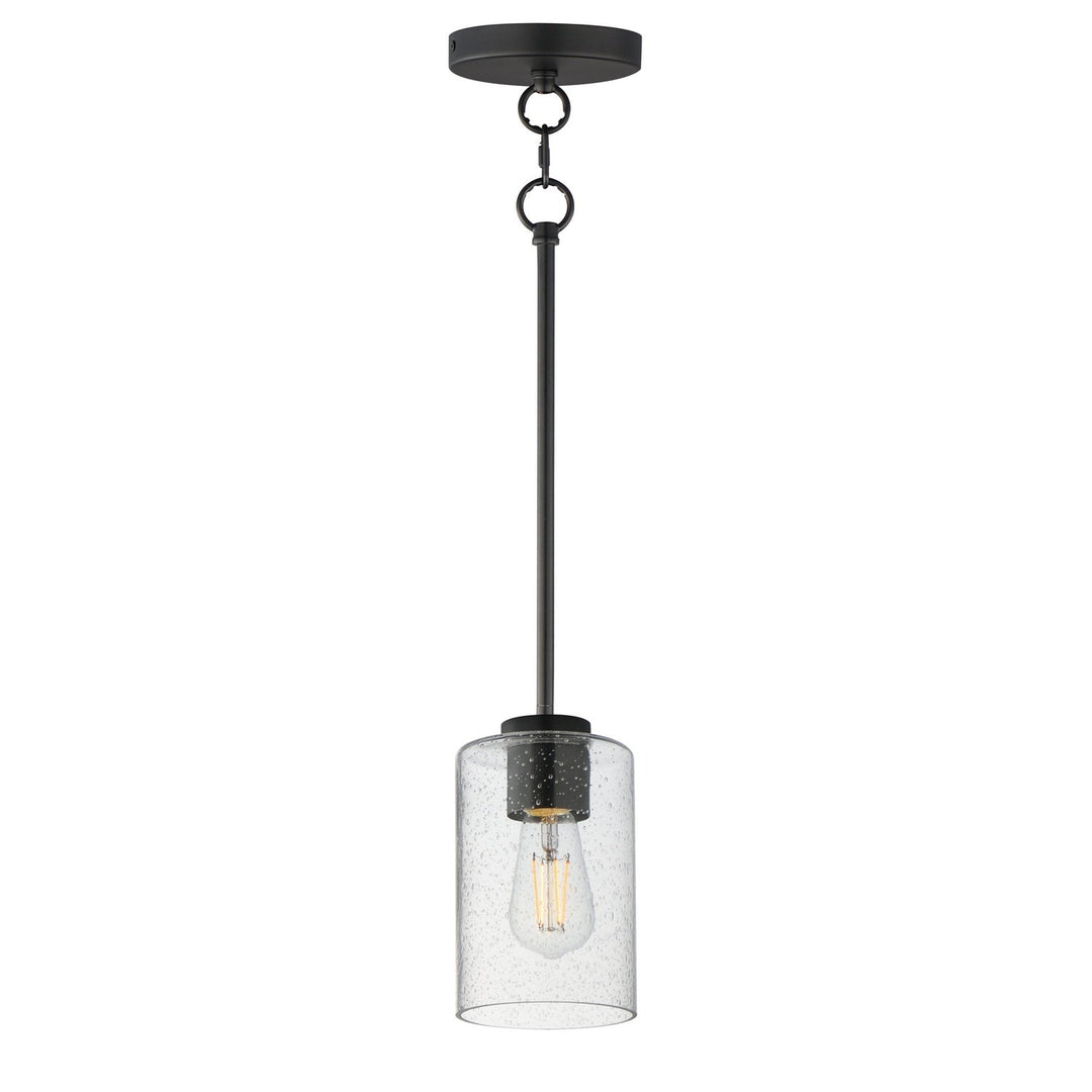 Livingston One Light Pendant in Black Maxim