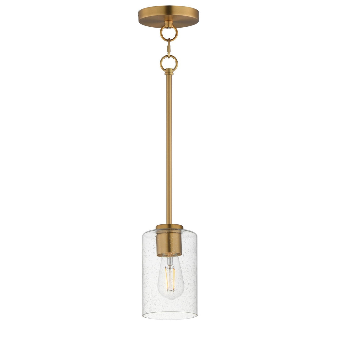 Livingston One Light Pendant in Natural Aged Brass Maxim