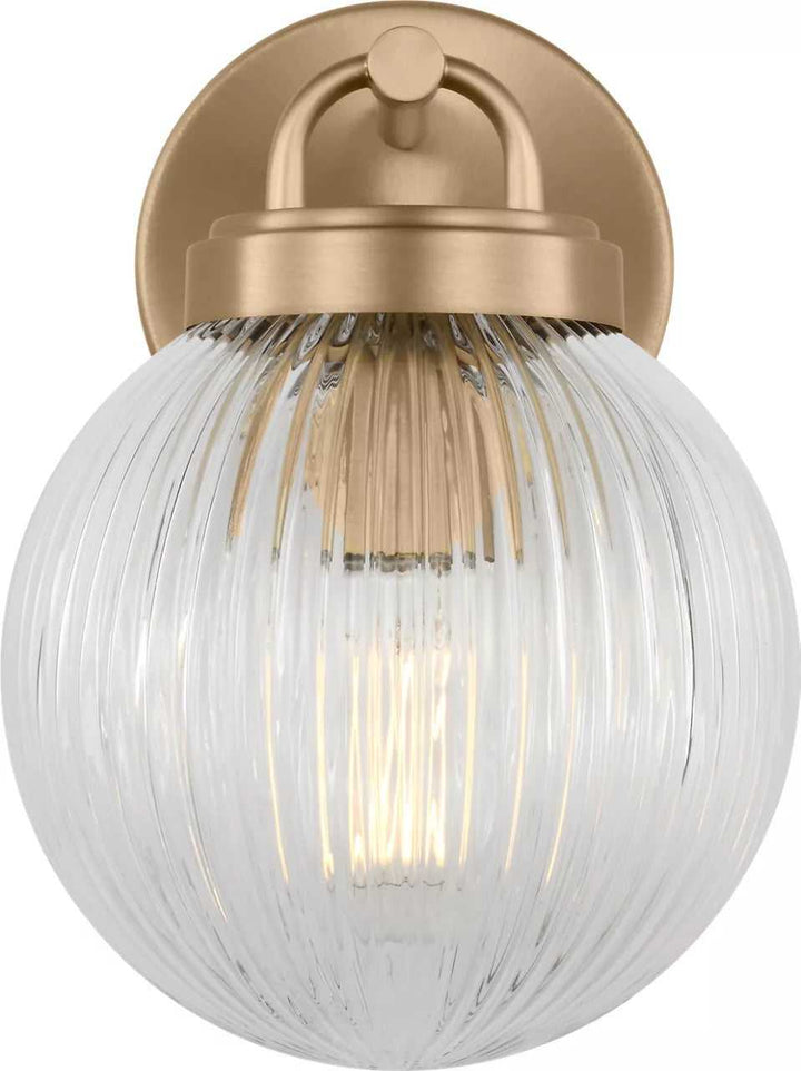 Preston One Light Vanity in Satin Brass Visual Comfort Studio Canada