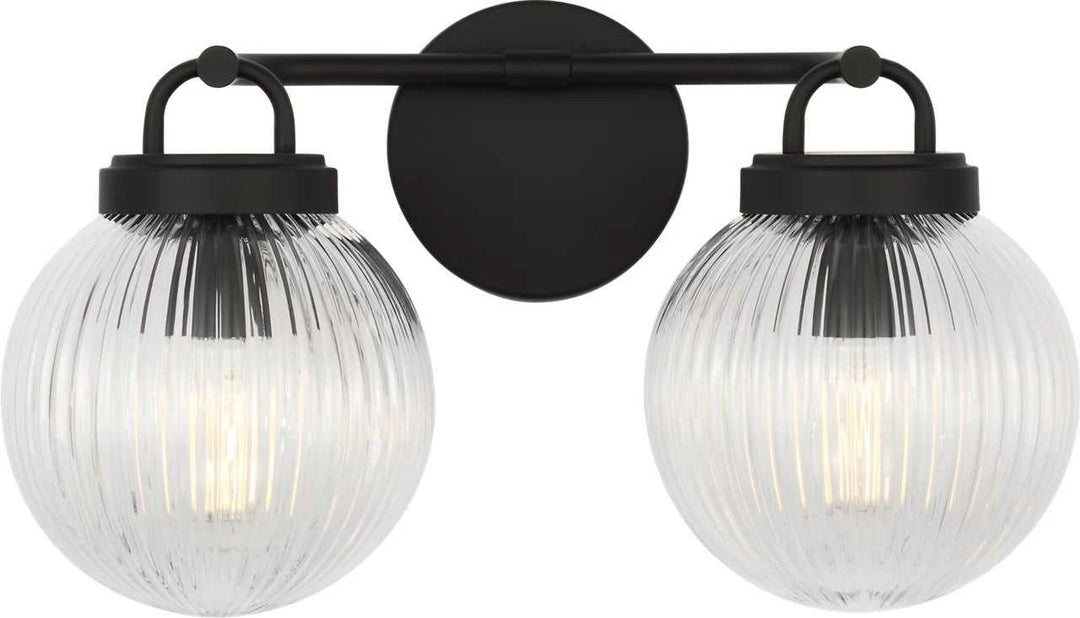 Preston Two Light Vanity in Midnight Black Visual Comfort Studio Canada