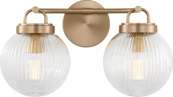 Preston Two Light Vanity in Satin Brass Visual Comfort Studio Canada