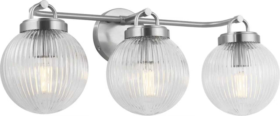 Preston Three Light Vanity in Brushed Nickel Visual Comfort Studio Canada