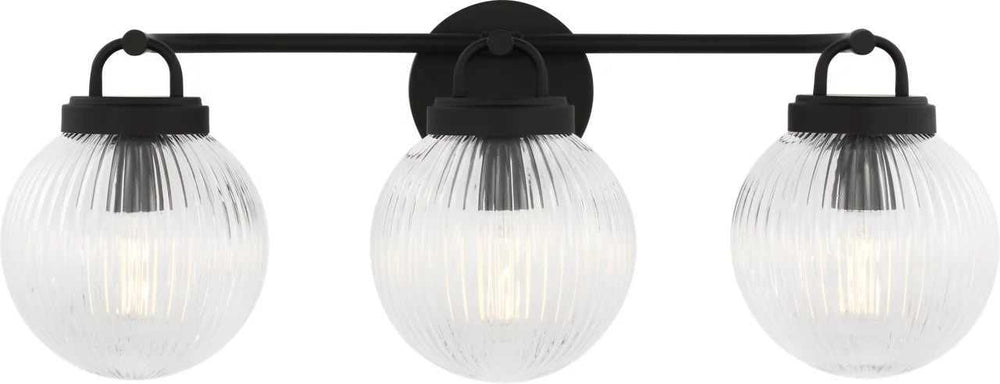 Preston Three Light Vanity in Midnight Black Visual Comfort Studio Canada