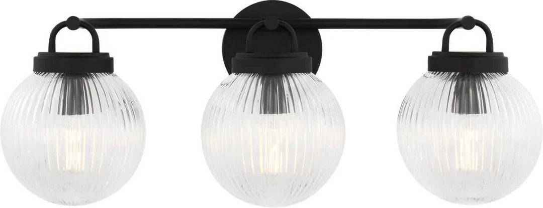 Preston Three Light Vanity in Midnight Black Visual Comfort Studio Canada